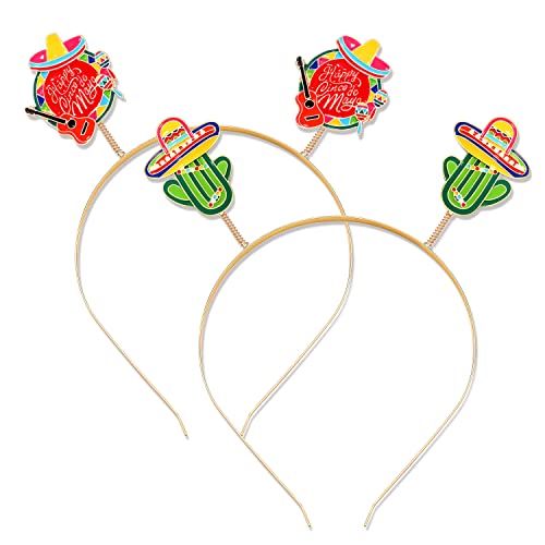 YAHPERN Cinco De Mayo Stirnbänder für Frauen, Fiesta Pinata Sombrero Hut Haarband mexikanischer Urlaub Kopfbedeckung Cinco De Mayo Party Schmuck Geschenke (Fiesta B) von YAHPERN