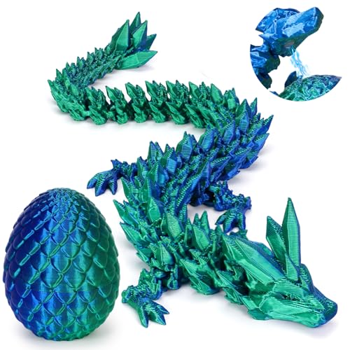 YAIY 3D Magnetische Drachenei mit Drache, Magnetische Drache im Ei, Überraschungs Magnetische Drachenei Figuren, 3D Gedruckter Beweglicher Drachen Spielzeug Ostern Geschenke für Kinder (Green) von YAIY