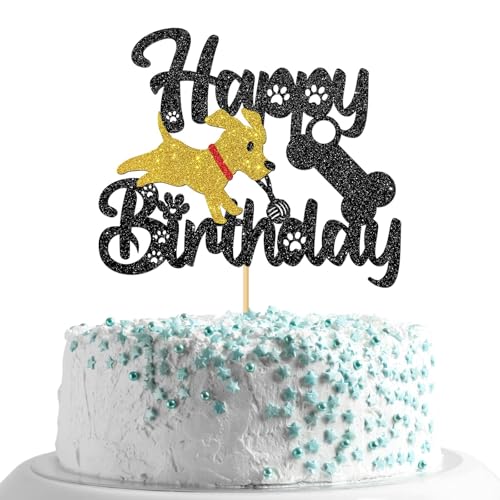 Happy Birthday Tortendeko Geburtstag Glitter Kuchen Topper Happy Birthday Cake Topper Glitter Torten Topper Geburtstag, Happy Birthday Kuchendekoration Kuchen Deko für Kinder Geburtstagsparty (A) von YAJIMAOY