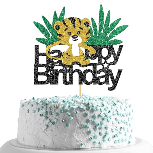 Happy Birthday Tortendeko Geburtstag Glitter Kuchen Topper Happy Birthday Cake Topper Glitter Torten Topper Geburtstag, Happy Birthday Kuchendekoration Kuchen Deko für Kinder Geburtstagsparty (B) von YAJIMAOY