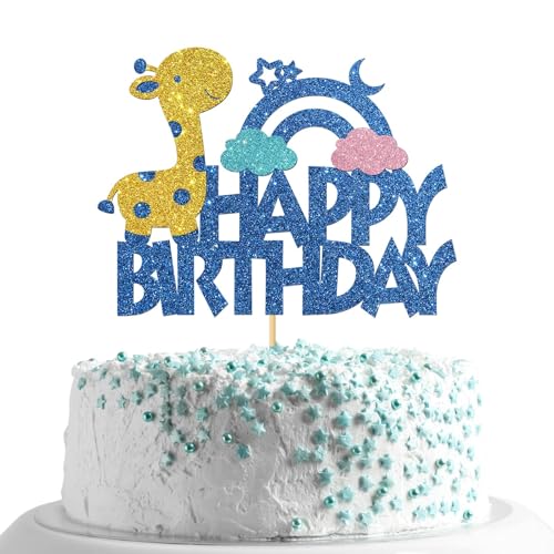 Happy Birthday Tortendeko Geburtstag Glitter Kuchen Topper Happy Birthday Cake Topper Glitter Torten Topper Geburtstag, Happy Birthday Kuchendekoration Kuchen Deko für Kinder Geburtstagsparty (D) von YAJIMAOY