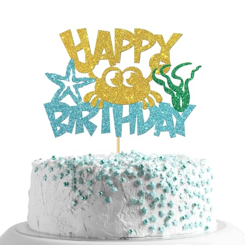 Happy Birthday Tortendeko Geburtstag Glitter Kuchen Topper Happy Birthday Cake Topper Glitter Torten Topper Geburtstag, Happy Birthday Kuchendekoration Kuchen Deko für Kinder Geburtstagsparty (F) von YAJIMAOY