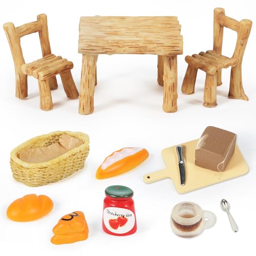 Miniatur Lebensmittel Puppenhaus Zubehör Weihnachten, Miniatur Wichtel Zubehör Essen, Miniatur Brot, Kuchen, Tomatensauce, Kaffee, Brotkorb, Wichtel Tisch und Stühle, 1:12 Miniatur Küche Zubehör Miniatur Lebensmittel Puppenhaus Zubehör Weihnachten, Miniatur Wichtel Zubehör Essen, Miniatur Brot, Kuchen, Tomatensauce, Kaffee, Brotkorb, Wichtel Tisch und Stühle, 1:12 Miniatur Küche Zubehör von YAJIMAOY
