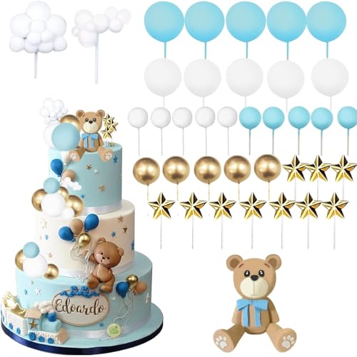 Tortendeko Bär Blau, 38 Stück Teddybär Kuchen Dekoration Bär Kuchen Deko Torten Deko Bär Cake Topper Babyparty Tortendeko Kugeln Bär Geburtstagstorte Deko für Baby Dusche Hochzeit Geburtstag Babyparty Tortendeko Bär Blau, 38 Stück Teddybär Kuchen Dekoration Bär Kuchen Deko Torten Deko Bär Cake Topper Babyparty Tortendeko Kugeln Bär Geburtstagstorte Deko für Baby Dusche Hochzeit Geburtstag Babyparty von YAJIMAOY