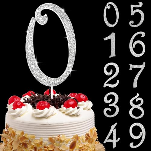 Tortendeko Geburtstag 0 Zahl Strass Glitter Cupcake Topper Zahl, Nummer 0 Cake Topper Zahlen Silber, Kuchendeko Zahl 0 Nummer, Geburtstagstorte Deko, für Geburtstagsfeiern, Babypartys, Hochzeitstag(A) Tortendeko Geburtstag 0 Zahl Strass Glitter Cupcake Topper Zahl, Nummer 0 Cake Topper Zahlen Silber, Kuchendeko Zahl 0 Nummer, Geburtstagstorte Deko, für Geburtstagsfeiern, Babypartys, Hochzeitstag(A) von YAJIMAOY