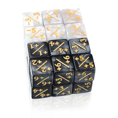 YALiya 24 Stücke Würfel Zähler, Gezinkte Würfel,Magic The Gathering Würfel, Kartenspiel Zubehör, Würfel Token, Würfel Loyalität, Einfach und Bequem, Kompatibel mit MTG CCG Card Gaming Zubehör von YALiya
