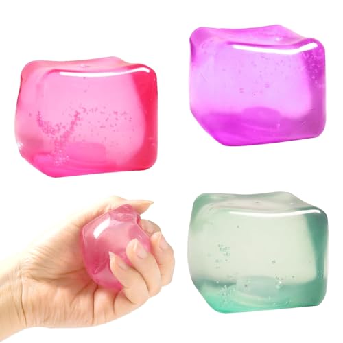 YALiya 3 Stück Sensory Stress Balls, Stress Bälle, Anti Stress Spielzeug für Kinder Erwachsene, Stress Ball, Squishy Stress Cube Stressabbau für ADHD Autismus Geburtstag Geschenke von YALiya
