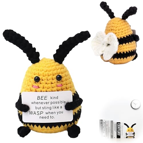 YALiya Pocket Hug Biene Glücksbringer Geschenke, Glück Biene Positive Geschenke, Emotional bee Pocket Hug Geschenke, Süßes Kreatives Strickspielzeug, Freunde Ermutigen Bienen, Spielzeug zu Dekorieren von YALiya
