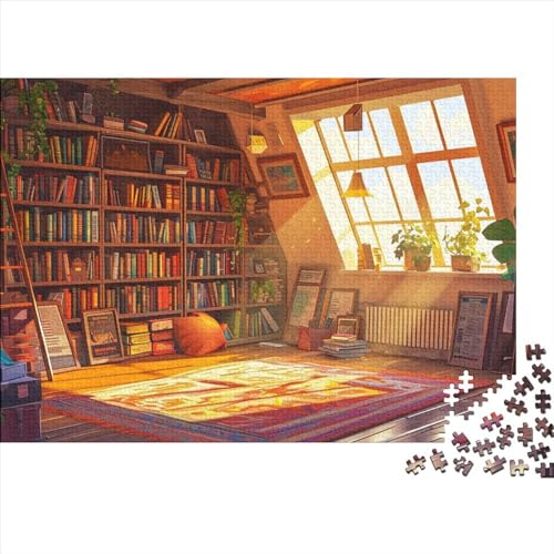Lesesaal 500 Puzzleteile Impossible Puzzle Handgefertigte Unterhaltung Stress Abbauen stille Bibliothek Familiendekorationen 500pcs (52x38cm) von YAMABAIHUO