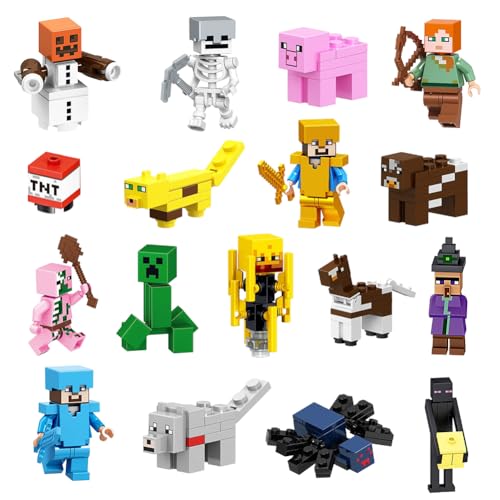 YANAYANA Mini Figuren Miner Gamer Tortenfiguren Set, 16 Stück Mini Spielzeug Figuren, Cupcake Deko Videospiel Figur Geschenk für Jungen Kinder Spielfans, Spielzeugmodell Geburtstags Geschenk Kinder YANAYANA Mini Figuren Miner Gamer Tortenfiguren Set, 16 Stück Mini Spielzeug Figuren, Cupcake Deko Videospiel Figur Geschenk für Jungen Kinder Spielfans, Spielzeugmodell Geburtstags Geschenk Kinder von YANAYANA