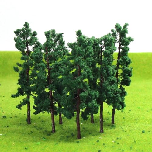 Diorama-Set, 20 Stück, 9 x 3,5 cm, dunkelgrün, HO-Modellbäume, 1:87, Eisendraht, Zug-Layout-Set Diorama-Set, 20 Stück, 9 x 3,5 cm, dunkelgrün, HO-Modellbäume, 1:87, Eisendraht, Zug-Layout-Set von YANCHIPANGHE