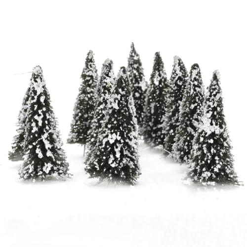 Diorama-Set für Projekte, 10 Stück, 10 cm, Modell-Kiefern, Miniatur-Schnee-Bäume, Winter, Wald, Zug, Eisenbahn-Layout, Landschaft, Diorama, OO-Skala, Stil B Diorama-Set für Projekte, 10 Stück, 10 cm, Modell-Kiefern, Miniatur-Schnee-Bäume, Winter, Wald, Zug, Eisenbahn-Layout, Landschaft, Diorama, OO-Skala, Stil B von YANCHIPANGHE
