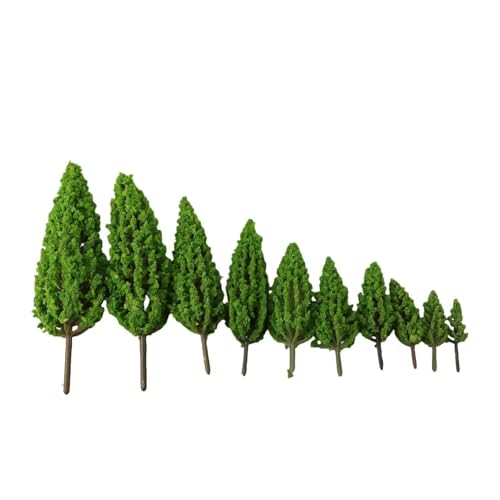 Diorama-Set für Projekte, 10 Stück, Kiefernbaum-Modell, grün, für Maßstab, Eisenbahn-Layout, Miniatur-Sandtisch-Modell, Landschaft, Heimbau, Handwerk, 4,8–16 cm von YANCHIPANGHE