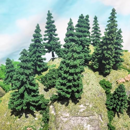 Diorama-Set für Projekte, 5-teilig, Modell Kiefernbaum, dunkelgrün, Baum, Zug, Eisenbahn-Layout, Sandtisch, Material Diorama, 8 cm Diorama-Set für Projekte, 5-teilig, Modell Kiefernbaum, dunkelgrün, Baum, Zug, Eisenbahn-Layout, Sandtisch, Material Diorama, 8 cm von YANCHIPANGHE