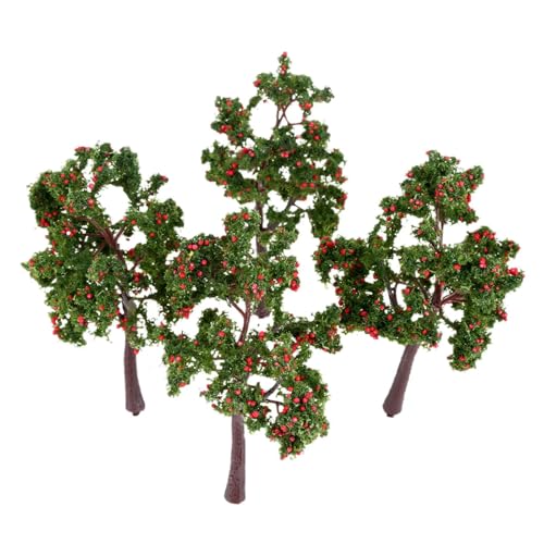 Landschaftsdiorama-Zubehör, 10 Stück, 11 cm, rote Früchte, Modellbäume, Kunstpflanzen, Eisenbahn, Straße, Landschaft, Zug, Landschaft, Garten, Landschaft, Miniatur von YANCHIPANGHE