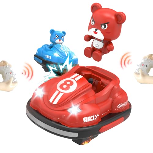YANGUN 2 Pcs Ferngesteuertes Gegeneinander Spielzeugauto, Ferngesteuerter Autoscooter für Kinder, Kollision Spielzeugauto, RC Crawler Car mit Licht Musik ab 3 Jahre von YANGUN