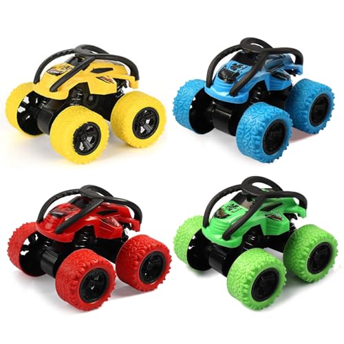 YANGUN 4 Stück Monstertruck, Auto Spielzeug Mit Große Gummiräder, Reibungsbetriebene Zurückziehen Spielzeugauto, 360 Grad Drehung Trägheit Fahrzeug, Für 3+ Jahre Jungen Mädchen Kinder Geschenk YANGUN 4 Stück Monstertruck, Auto Spielzeug Mit Große Gummiräder, Reibungsbetriebene Zurückziehen Spielzeugauto, 360 Grad Drehung Trägheit Fahrzeug, Für 3+ Jahre Jungen Mädchen Kinder Geschenk von YANGUN