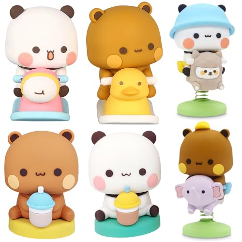 YANGUN 6 Stück Bubu Dudu Wackelfigur Auto, Panda-Bär Kawaii Auto Deko Ornament, Bubu Dudu Cartoon Panda Bär Figur, Niedlicher Wackelkopf Car Geschenk für Mädchen Jungen, Büro Desktop Zimmer Dekoration YANGUN 6 Stück Bubu Dudu Wackelfigur Auto, Panda-Bär Kawaii Auto Deko Ornament, Bubu Dudu Cartoon Panda Bär Figur, Niedlicher Wackelkopf Car Geschenk für Mädchen Jungen, Büro Desktop Zimmer Dekoration von YANGUN