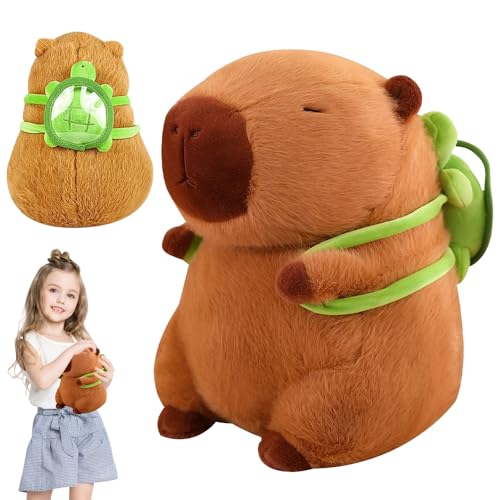 YANGUN Capybara Plüschtier 23 cm, Niedliche Capybara Kuscheltier, Capybara Tragende Schildkröte, Capybara Stofftier, Niedlichen Capybara Plushie Stofftier, Geburtstagsgeschenk für Kinder Mädchen Junge YANGUN Capybara Plüschtier 23 cm, Niedliche Capybara Kuscheltier, Capybara Tragende Schildkröte, Capybara Stofftier, Niedlichen Capybara Plushie Stofftier, Geburtstagsgeschenk für Kinder Mädchen Junge von YANGUN
