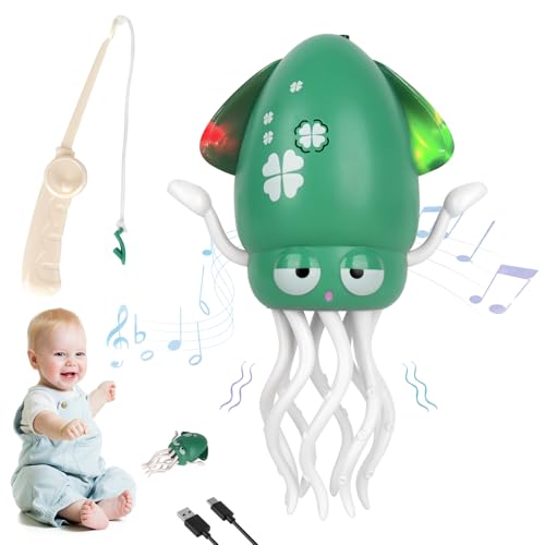 YANGUN Electric Dancing Octopus Toy, Tanzender Oktopus, Tanzenden Oktopus mit LED-Lichtern Musik Angelrute, Automatisch Hindernisvermeidung, Magische Tanzende Krake Spielzeug für Jungen Mädchen von YANGUN