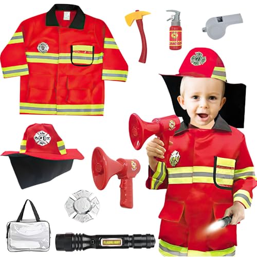 YANGUN Feuerwehrmann Kostüm Kinder, Kinder Feuerwehr Rollenspiel Set, Feuerwehr KostümKinder, Waschbares Kostüm Feuerwehrmann Set mit Feuerlöscher Feuerwehrhelm für Karneval, Fasching, Mottoparty YANGUN Feuerwehrmann Kostüm Kinder, Kinder Feuerwehr Rollenspiel Set, Feuerwehr KostümKinder, Waschbares Kostüm Feuerwehrmann Set mit Feuerlöscher Feuerwehrhelm für Karneval, Fasching, Mottoparty von YANGUN