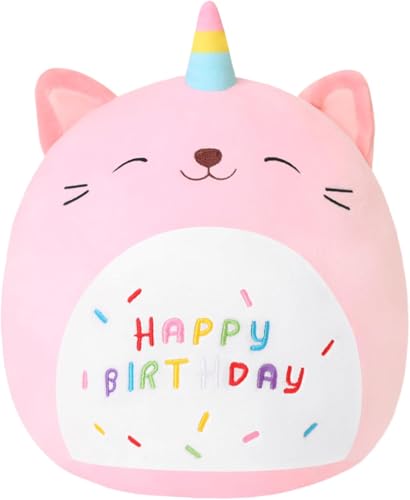 YANGUN Happy Birthday Plüschtier, 25CM Einhorn Kuscheltier, Cartoon Plüschkissen von YANGUN