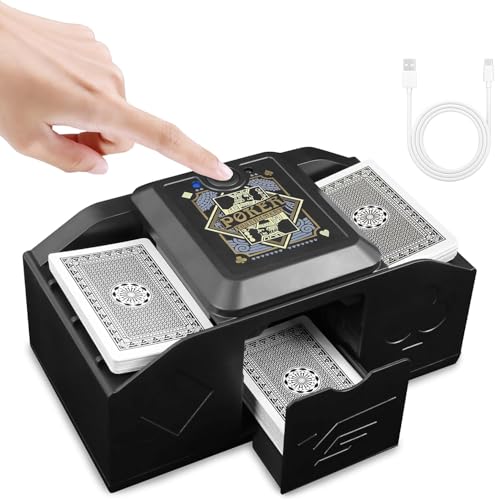 YANGUN Kartenmischmaschine Elektrische, 2 Decks Automatischer Kartenmischer, Mit Induktions-Timing-Funktion, USB-C/Elektrischer, kartenmischer für Poker, UNO, Texas Hold'em, Blackjack YANGUN Kartenmischmaschine Elektrische, 2 Decks Automatischer Kartenmischer, Mit Induktions-Timing-Funktion, USB-C/Elektrischer, kartenmischer für Poker, UNO, Texas Hold'em, Blackjack von YANGUN