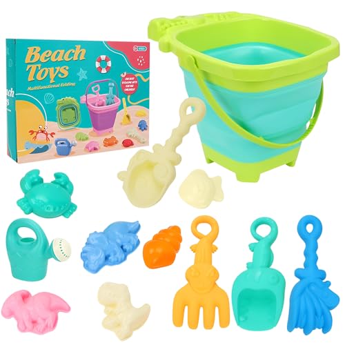 YANGUN Sandspielzeug Set für Kinder, 12 Stück Sandkasten Spielzeug, strandspielzeug faltbar, Strand Spielzeug mit 1 Faltbar Strand Eimern, Schaufeln, Sieb und Förmchen für Kinder ab ab 1 Jahr YANGUN Sandspielzeug Set für Kinder, 12 Stück Sandkasten Spielzeug, strandspielzeug faltbar, Strand Spielzeug mit 1 Faltbar Strand Eimern, Schaufeln, Sieb und Förmchen für Kinder ab ab 1 Jahr von YANGUN