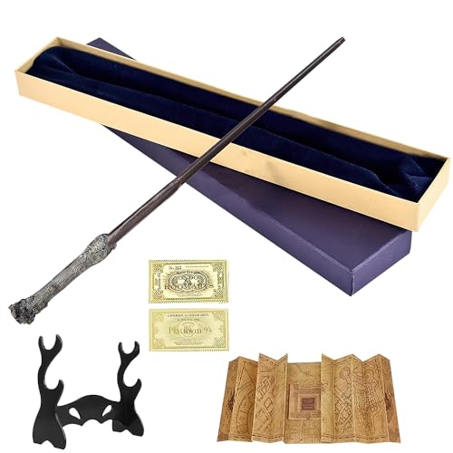 YANGUN Zauberstab Harry, 35CM Zauberstab aus Harz, Elderstab HPotter Magic Stab, Harry Stab in Geschenkbox mit Zauberspruch-Karte, Stationsticket und Zauberstabhalter, für Cosplay,Karneval,Halloween YANGUN Zauberstab Harry, 35CM Zauberstab aus Harz, Elderstab HPotter Magic Stab, Harry Stab in Geschenkbox mit Zauberspruch-Karte, Stationsticket und Zauberstabhalter, für Cosplay,Karneval,Halloween von YANGUN