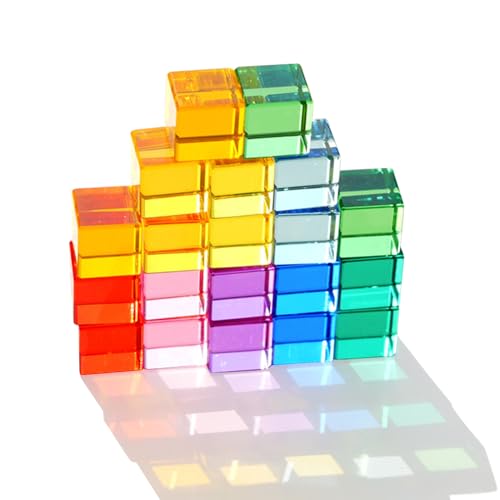 YANGUN lichtbausteine, 16 Bunte Acryl Bausteine, Regenbogen Glatt Stapelspiel Würfelblöcke Bausteine-Set, Jelly Blocks, Pädagogisches Stapelspielzeug Stapelsteine Geschenke für Kinder YANGUN lichtbausteine, 16 Bunte Acryl Bausteine, Regenbogen Glatt Stapelspiel Würfelblöcke Bausteine-Set, Jelly Blocks, Pädagogisches Stapelspielzeug Stapelsteine Geschenke für Kinder von YANGUN