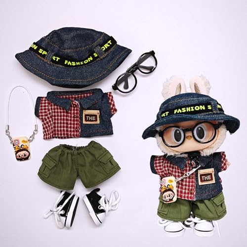 Plüschpuppenkleidung für Labubu, 17 cm, Set mit 6 Stück von YANGYANGDA