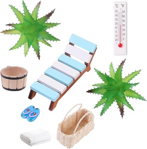 YANINEE 11 Stück Miniatur Deko Sauna Zubehör Set Wellness Gutschein Verpackung Geschenk Deko YANINEE 11 Stück Miniatur Deko Sauna Zubehör Set Wellness Gutschein Verpackung Geschenk Deko von YANINEE