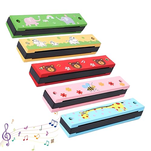 5 Stück Mundharmonika Kinder Holz, Harmonika Holz, Kunststoff Musik Spielzeug Mundharmonika-16 Löcher Zweireihig Diatonisch, Pädagogisches Spielzeug Geschenke Für Kinder, Anfänger 5 Stück Mundharmonika Kinder Holz, Harmonika Holz, Kunststoff Musik Spielzeug Mundharmonika-16 Löcher Zweireihig Diatonisch, Pädagogisches Spielzeug Geschenke Für Kinder, Anfänger von YANJIY