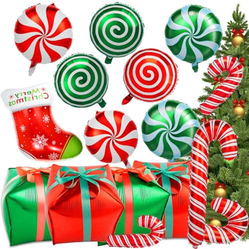 30 Stück Weihnachten Folienballons, Zuckerstange Ballon Set, Süssigkeit Zuckerstange für Christmas Deko, Weihnachtsballons für Weihnachtsfeier 30 Stück Weihnachten Folienballons, Zuckerstange Ballon Set, Süssigkeit Zuckerstange für Christmas Deko, Weihnachtsballons für Weihnachtsfeier von YANSYUN