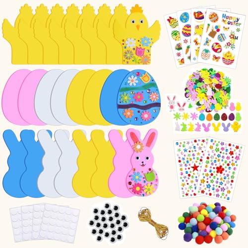 Ostern Basteln Kinder 24 Stück Oster Basteln Kinder, Ostereier Dekorationsset Küken Hase Eier Form Anhänger Deko Kreative Ostern Dekoration Ostern Basteln Kinder 24 Stück Oster Basteln Kinder, Ostereier Dekorationsset Küken Hase Eier Form Anhänger Deko Kreative Ostern Dekoration von YANSYUN