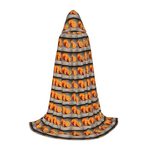Unisex Kapuzenumhang mit orangefarbenem Fruchtdruck, verschiedene Größen, für Halloween, Cosplay, Motto-Partys, Karneval Unisex Kapuzenumhang mit orangefarbenem Fruchtdruck, verschiedene Größen, für Halloween, Cosplay, Motto-Partys, Karneval von YANYU