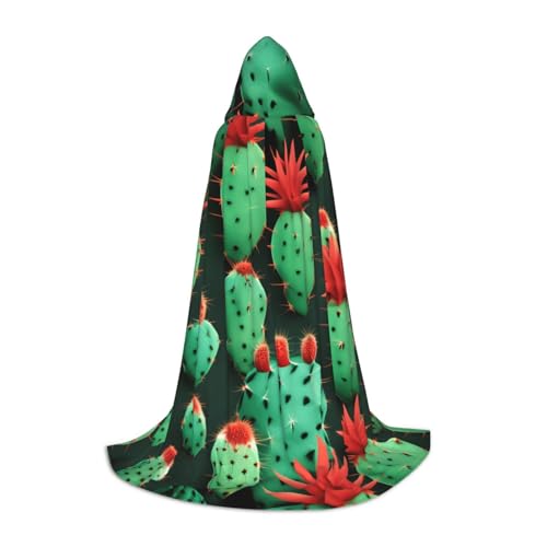 Viele kleine Kaktus-Kunstdruck, Unisex, Kapuzenumhang, verschiedene Größen, für Halloween, Cosplay, Mottopartys, Karneval von YANYU