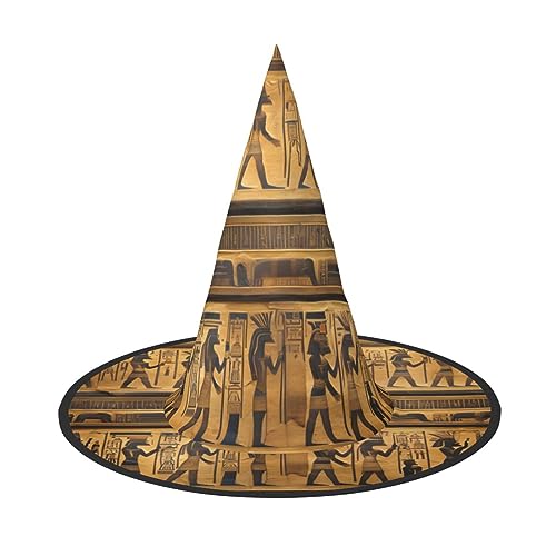 YANYU Ägypten Hieroglyphen Druck Karneval Hut Faltbarer Hut für Frauen Kostümpartys Maskerade und Themenveranstaltungen von YANYU