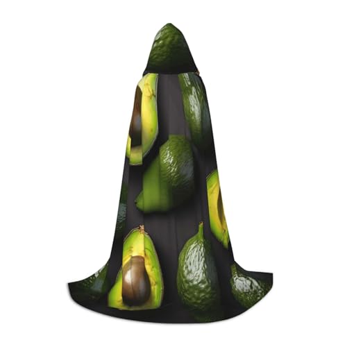 YANYU Avocado-Obstmuster-Druck, Unisex, Kapuzenumhang, verschiedene Größen, für Halloween, Cosplay, Motto-Partys, Karneval von YANYU