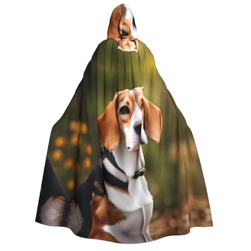 YANYU Beagle-Hunde-Druck, Urlaubsdekoration, Kapuzenumhang, Karneval, Partys, Hexe, Vampir-Kostüme, Cosplay von YANYU