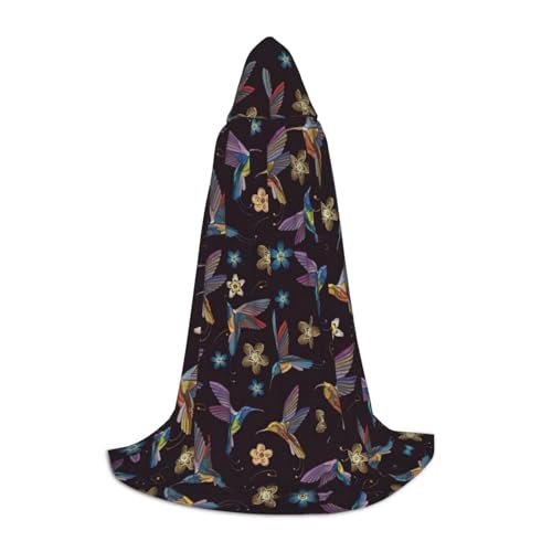 YANYU Blumen-Kolibri-Stickerei-Druck, Karneval, unverzichtbarer Kapuzenumhang für Erwachsene, Uni, Gothic-Kostüm für Rollenspiele und Cosplay YANYU Blumen-Kolibri-Stickerei-Druck, Karneval, unverzichtbarer Kapuzenumhang für Erwachsene, Uni, Gothic-Kostüm für Rollenspiele und Cosplay von YANYU