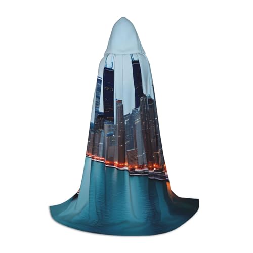 YANYU Chicago Print Unisex Kapuzenumhang verschiedene Größen für Halloween Cosplay Mottopartys Karneval von YANYU