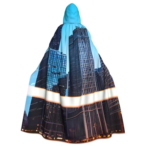 YANYU Chicago Reflect Print Unisex Erwachsene Halloween Kapuzenumhang volle Länge Umhang mit lebendigen für Cosplay von YANYU