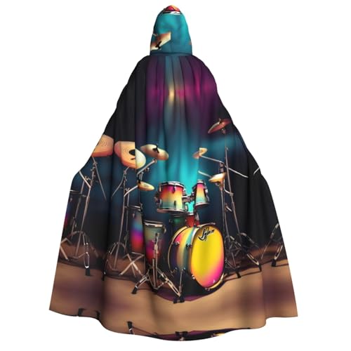 YANYU Cooles Schlagzeug-Set Druck Urlaub Dekorationen Kapuzenumhang Karneval Partys Hexe Vampir Kostüme Cosplay YANYU Cooles Schlagzeug-Set Druck Urlaub Dekorationen Kapuzenumhang Karneval Partys Hexe Vampir Kostüme Cosplay von YANYU