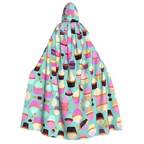 YANYU Cupcake-Muster, Druck, Urlaubsdekoration, Kapuzenumhang, Karneval, Partys, Hexe, Vampir-Kostüme, Cosplay YANYU Cupcake-Muster, Druck, Urlaubsdekoration, Kapuzenumhang, Karneval, Partys, Hexe, Vampir-Kostüme, Cosplay von YANYU