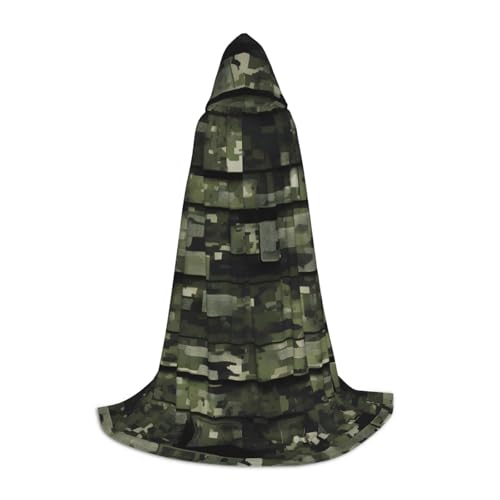 YANYU Digitaler Camouflage-Umhang mit Kapuze, Unisex, verschiedene Größen für Halloween, Cosplay, Motto-Partys, Karneval von YANYU