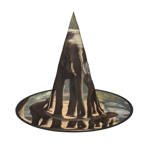 YANYU Elefant Druck Karneval Unisex Kostüm Halloween Hexenhut für Partys Maskeraden Rollenspiele YANYU Elefant Druck Karneval Unisex Kostüm Halloween Hexenhut für Partys Maskeraden Rollenspiele von YANYU
