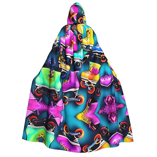 YANYU Farbenfroher Rollschuh-Druck, Urlaubsdekoration, Kapuzenumhang, Karneval, Partys, Hexe, Vampir-Kostüme, Cosplay YANYU Farbenfroher Rollschuh-Druck, Urlaubsdekoration, Kapuzenumhang, Karneval, Partys, Hexe, Vampir-Kostüme, Cosplay von YANYU