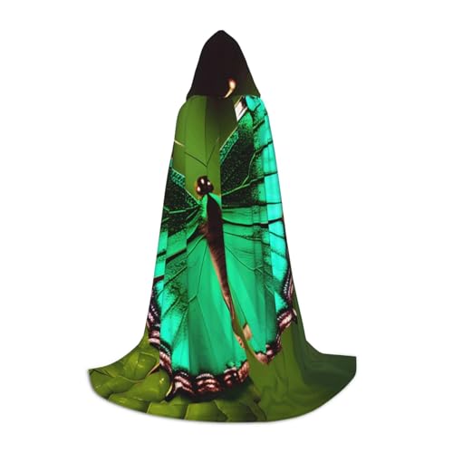 YANYU Farbenfroher Schmetterlings-Druck, Unisex, Kapuzenumhang, verschiedene Größen für Halloween, Cosplay, Motto-Partys, Karneval von YANYU