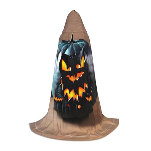 YANYU Halloween Fledermaus-Kürbis-Druck, Unisex, Kapuzenumhang, verschiedene Größen, für Halloween, Cosplay, Motto-Partys, Karneval YANYU Halloween Fledermaus-Kürbis-Druck, Unisex, Kapuzenumhang, verschiedene Größen, für Halloween, Cosplay, Motto-Partys, Karneval von YANYU
